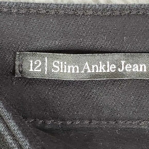 Talbots Jeans Slim Ankle Womens Size 12 High Rise Denim Black Cotton Stretch - Picture 6 of 8